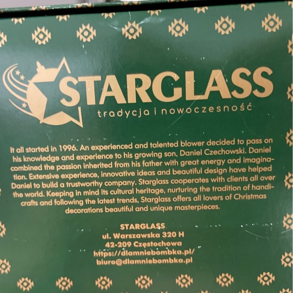 Starglass Ornament White Christmas House Glass Glitter Handblown Poland NWT - Picture 8 of 8